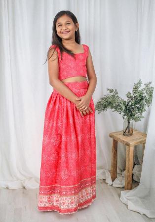 Picture of Wonderful Chiffon Pink Kids Lehenga Choli