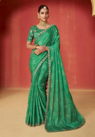 Picture of Graceful Chiffon Dark Sea Green Saree