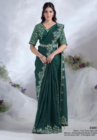 Picture of Crepe & Satin & Silk Medium Sea Green Lehenga Sarees