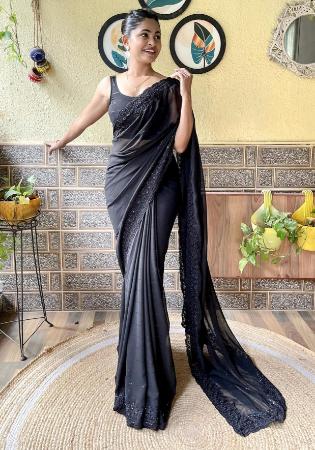 Picture of Classy Georgette Black Saree