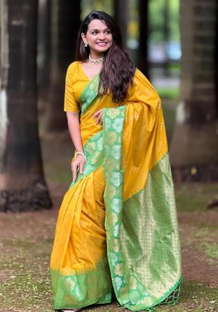 Picture of Appealing Silk Dark Golden Rod Saree