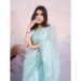 Picture of Shapely Net Light Steel Blue Saree