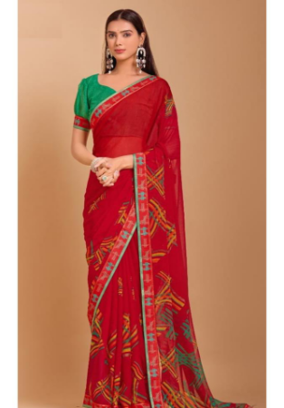 Picture of Radiant Chiffon Maroon Saree