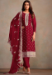 Picture of Well Formed Organza Maroon Straight Cut Salwar Kameez