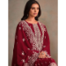 Picture of Well Formed Organza Maroon Straight Cut Salwar Kameez