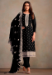 Picture of Superb Organza Black Straight Cut Salwar Kameez