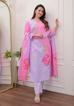 Picture of Admirable Cotton Violet Readymade Salwar Kameez