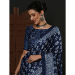 Picture of Beautiful Silk Dark Slate Grey Saree