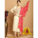 Picture of Rayon & Chiffon Antique White Readymade Salwar Kameez