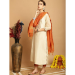 Picture of Rayon & Chiffon Antique White Readymade Salwar Kameez