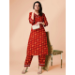 Picture of Fascinating Cotton & Silk Fire Brick Kurtis And Tunic