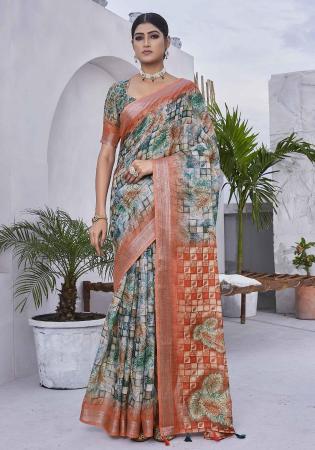 Picture of Classy Linen Dark Grey Saree