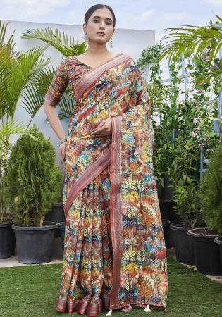 Picture of Beautiful Linen Tan Saree