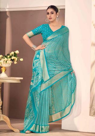 Picture of Pretty Chiffon Cadet Blue Saree