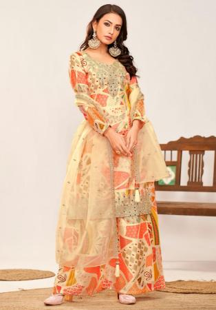 Picture of Good Looking Chiffon Wheat Straight Cut Salwar Kameez