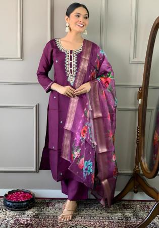 Picture of Fascinating Chiffon Brown Readymade Salwar Kameez