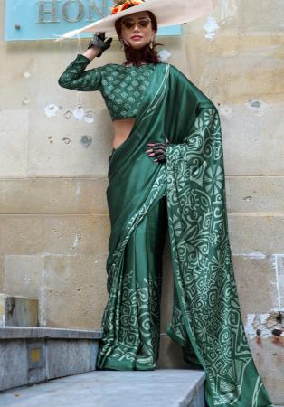 Picture of Exquisite Satin Sea Green Saree