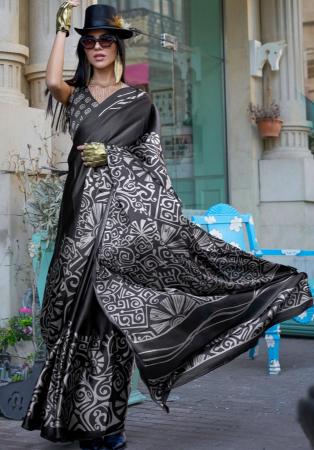 Picture of Enticing Satin Black Saree