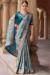 Picture of Excellent Silk & Organza Dark Grey Saree