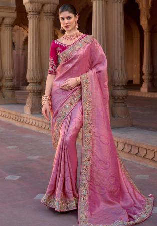 Picture of Shapely Silk & Organza Rosy Brown Saree