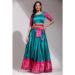 Picture of Statuesque Silk Turquoise Lehenga Choli