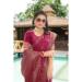 Picture of Marvelous Satin & Silk Indian Red Saree