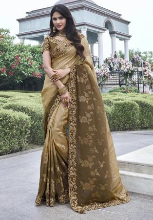 Picture of Pleasing Silk Rosy Brown Saree