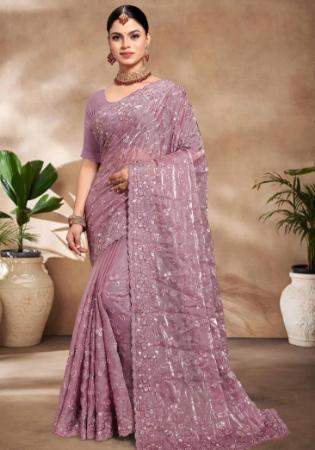 Picture of Pretty Silk Rosy Brown Saree