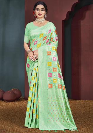 Picture of Charming Cotton Medium Aqua Marine Saree