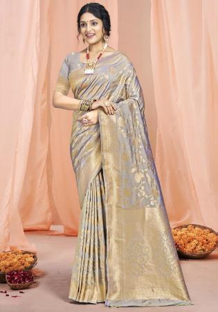 Picture of Amazing Silk Silver Saree