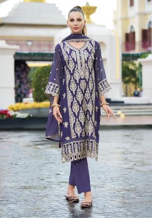 Picture of Organza Dark Slate Grey Readymade Salwar Kameez