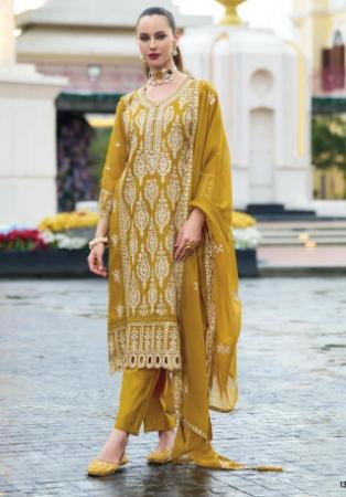 Picture of Stunning Organza Chocolate Readymade Salwar Kameez