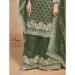 Picture of Chiffon Dark Olive Green Straight Cut Salwar Kameez