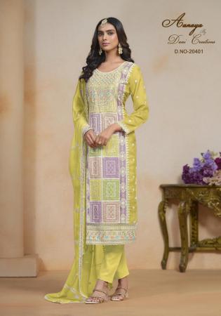 Picture of Organza Burly Wood Straight Cut Salwar Kameez