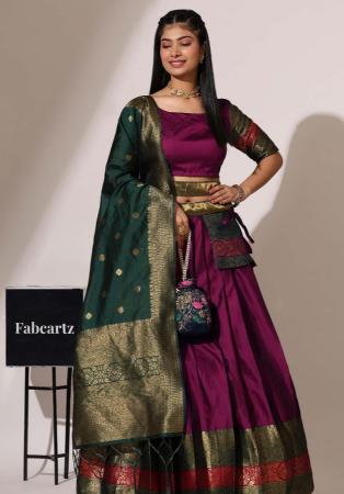 Picture of Charming Silk Dark Magenta Lehenga Choli