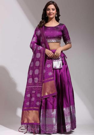 Picture of Beauteous Silk Purple Lehenga Choli