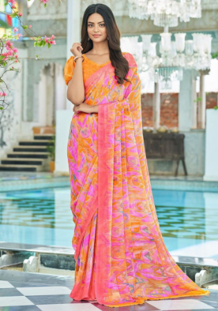 Picture of Radiant Chiffon & Silk Light Pink Saree