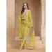 Picture of Chiffon & Organza Khaki Straight Cut Salwar Kameez