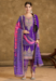 Picture of Charming Chiffon Purple Straight Cut Salwar Kameez