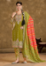 Picture of Chiffon Spring Green Straight Cut Salwar Kameez