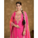 Picture of Sightly Chiffon Deep Pink Straight Cut Salwar Kameez