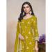 Picture of Chiffon Dark Golden Rod Straight Cut Salwar Kameez