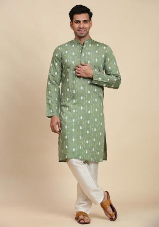 Picture of Statuesque Rayon Dark Sea Green Kurtas