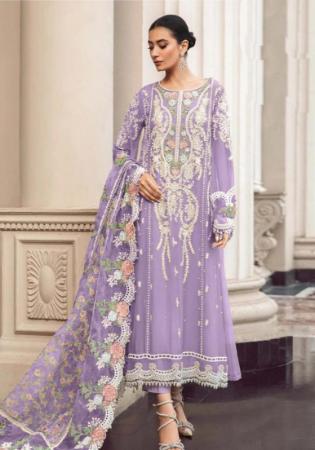 Picture of Georgette Light Slate Grey Straight Cut Salwar Kameez