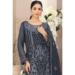 Picture of Georgette Dark Slate Grey Straight Cut Salwar Kameez