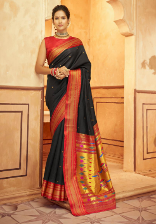 Picture of Graceful Silk Black Saree