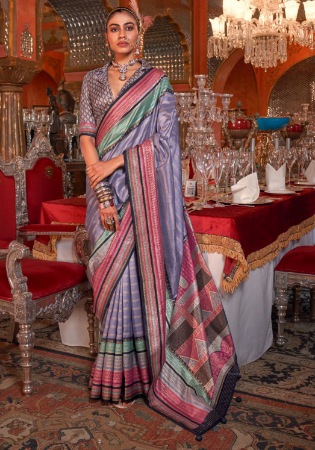 Picture of Grand Silk Slate Grey Saree