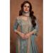 Picture of Chiffon Slate Grey Straight Cut Salwar Kameez