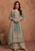 Picture of Chiffon Dark Sea Green Straight Cut Salwar Kameez