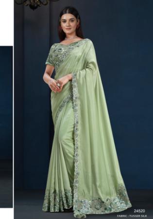 Picture of Radiant Crepe & Satin & Silk Dark Sea Green Saree